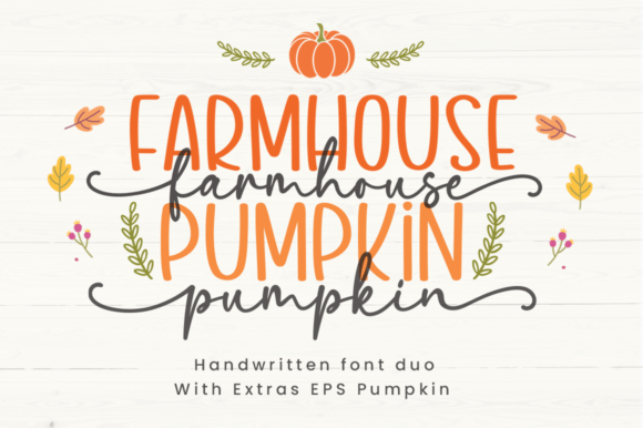 Farmhouse Pumpkin: A Handwritten Font Duo for Cozy Autumn Designs