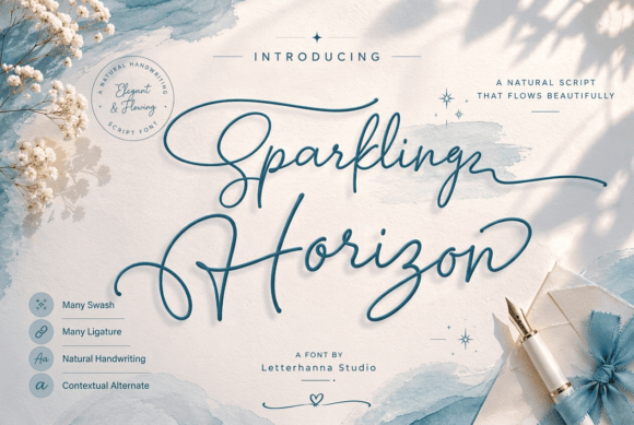 Sparkling Horizon: The Script Font with Golden Hour Charm